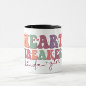 Heart Breaker Kinds Girl Retro Font Funny Mok (Midden)
