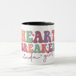 Heart Breaker Kinds Girl Retro Font Funny Mok