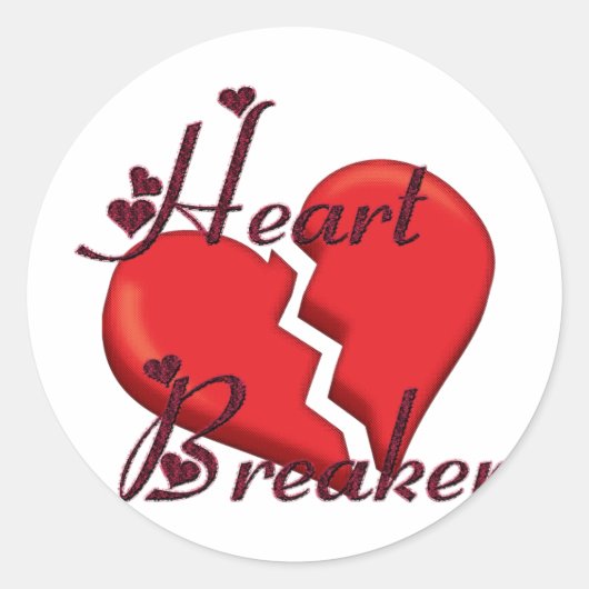 Heart Breaker Ronde Sticker (Voorkant)