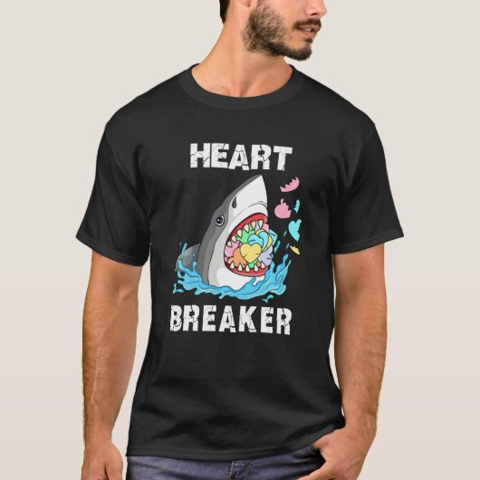 Heart Breaker Shark And Candies Valentine Couple M T-shirt (Voorkant)