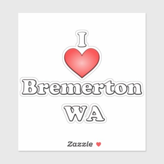 Heart Bremerton WA Sticker (Vel)
