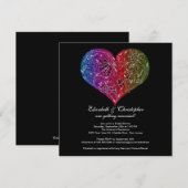 Heart Bride Bridal Shower - Uitnodiging zwart (Voorkant / Achterkant)