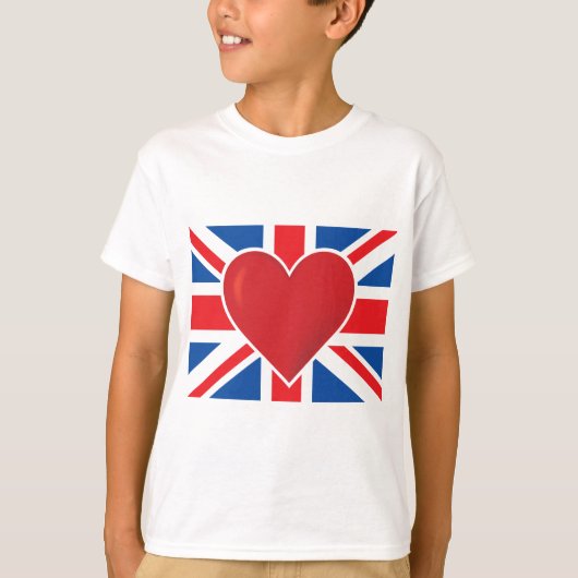 Heart British Flag T-shirt (Voorkant)
