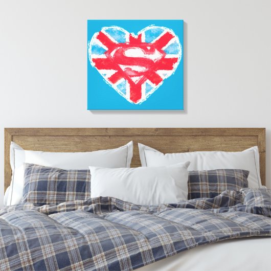 Heart British S-Shield Canvas Afdruk (Insitu (Slaapkamer))