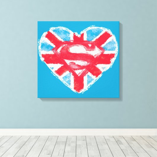 Heart British S-Shield Canvas Afdruk (Insitu (Houten vloer))