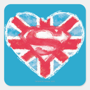 Heart British S-Shield Vierkante Sticker