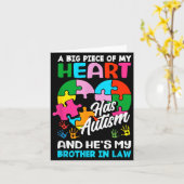 Heart Brother-in-law Autism Awareness Puzzle Ece R Kaart (Gele Bloem)