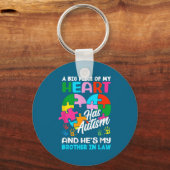 Heart Brother-in-law Autism Awareness Puzzle Ece R Sleutelhanger (Voorkant)