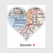 Heart Buffalo NY  kaart Sticker (Vel)