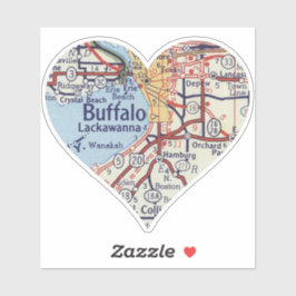 Heart Buffalo NY  kaart Sticker