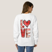 Heart Buffalo Plaid LOVE Typografie Trui (Achterkant volledig)