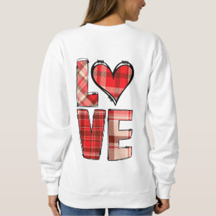 Heart Buffalo Plaid LOVE Typografie Trui