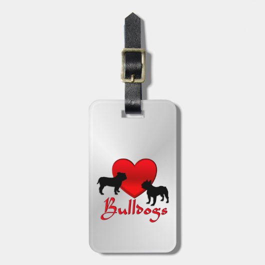 Heart Bulldogs Bagagelabel (Voorkant verticaal)