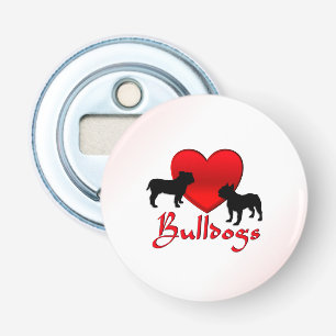 Heart Bulldogs Button Flesopener
