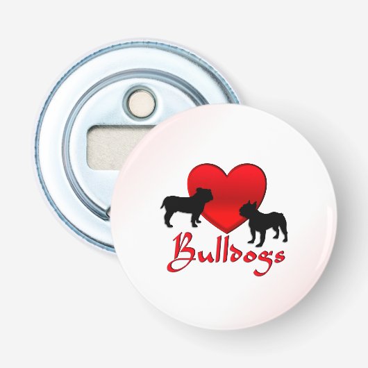 Heart Bulldogs Button Flesopener (Voorkant)