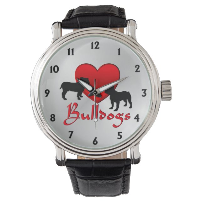 Heart Bulldogs Horloge (Voorkant)