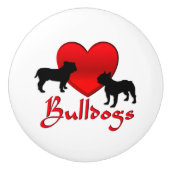 Heart Bulldogs Keramische Knop (Voorkant)