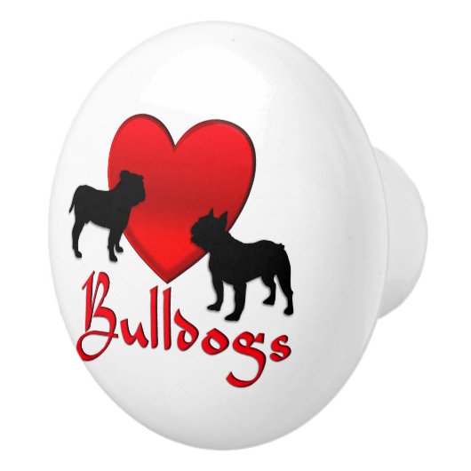 Heart Bulldogs Keramische Knop (Rechts)