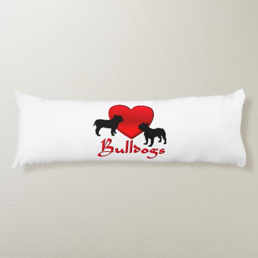 Heart Bulldogs Lichaamskussen (Voorkant)