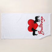 Heart Bulldogs Strandlaken (Voorkant)