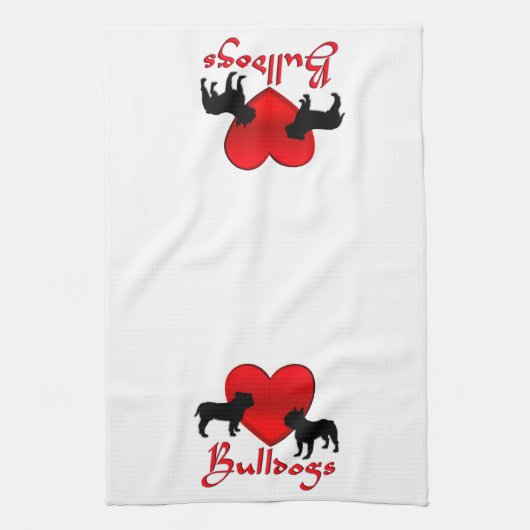 Heart Bulldogs Theedoek (Verticaal)