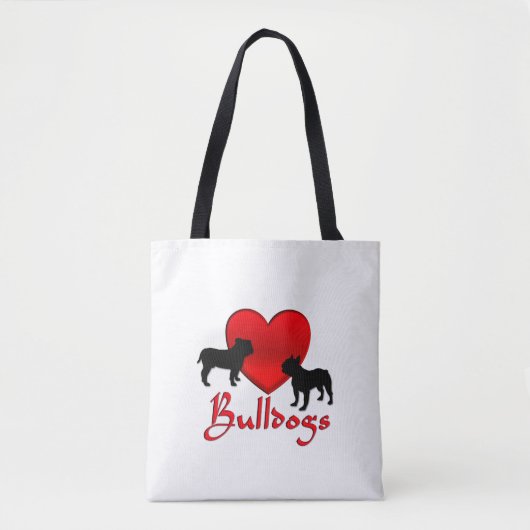 Heart Bulldogs Tote Bag (Voorkant)