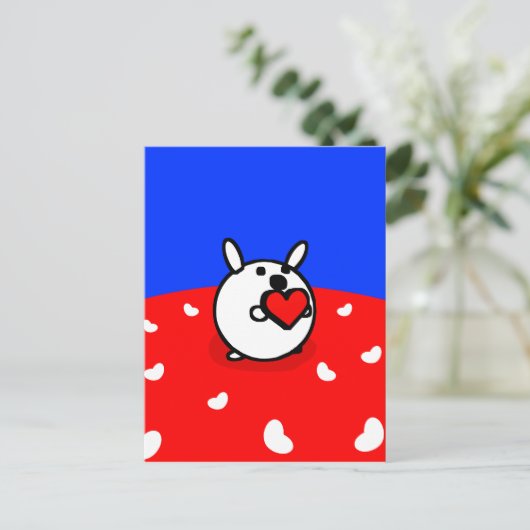 HEART BUNNY Briefkaart (Staand voorkant)