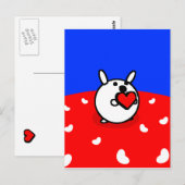 HEART BUNNY Briefkaart (Voorkant / Achterkant)