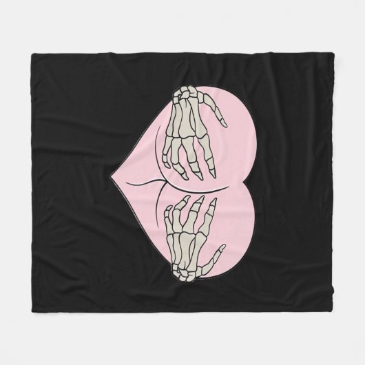 Heart Butt Hug Skeleton Hands Classic Fleece Deken (Voorkant (Horizontaal))