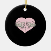 Heart Butt Hug Skeleton Hands Classic Keramisch Ornament (Voorkant)