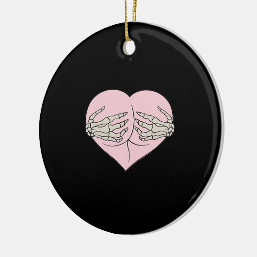 Heart Butt Hug Skeleton Hands Classic Keramisch Ornament (Links)