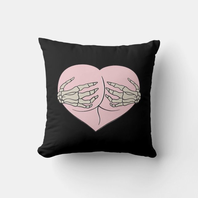 Heart Butt Hug Skeleton Hands Classic Kussen (Voorkant)