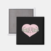 Heart Butt Hug Skeleton Hands Classic Magneet (Voorkant / Achterkant)