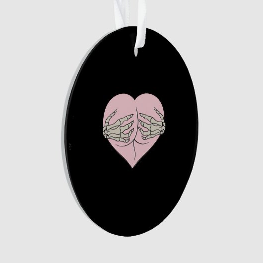 Heart Butt Hug Skeleton Hands Classic Ornament (voorkant)