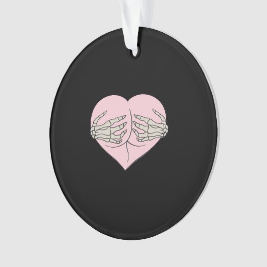 Heart Butt Hug Skeleton Hands Classic Ornament (voorkant)
