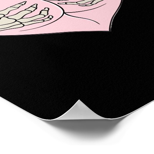 Heart Butt Hug Skeleton Hands Classic Poster (Hoek)