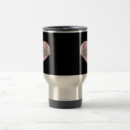 Heart Butt Hug Skeleton Hands Classic Reisbeker (Center)