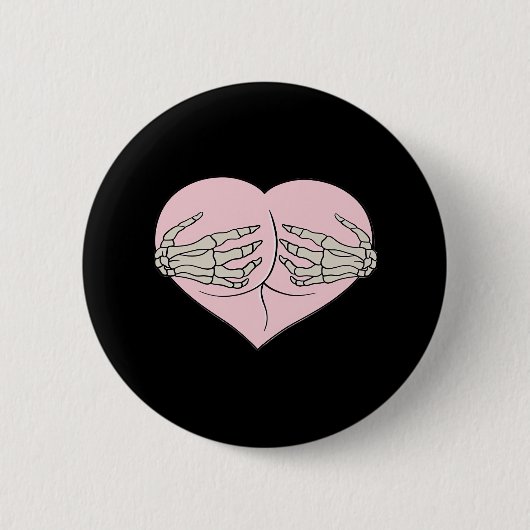 Heart Butt Hug Skeleton Hands Classic Ronde Button 5,7 Cm (Voorkant)