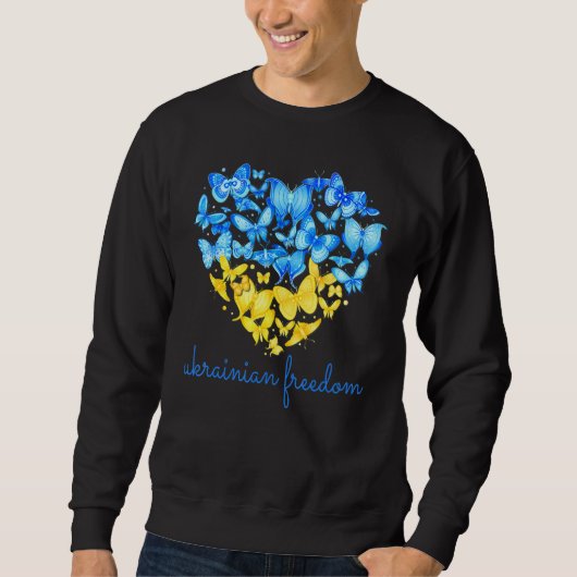 Heart Butterflies Ukra Inian Freedom Support Ukra Trui (Voorkant)
