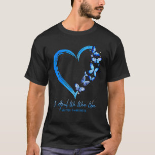 Heart Butterfly in april Draag we Blue Autism AWar T-shirt