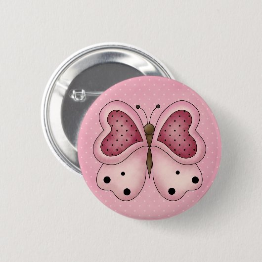 Heart Butterfly Valentijn Button (Voorkant /achterkant)