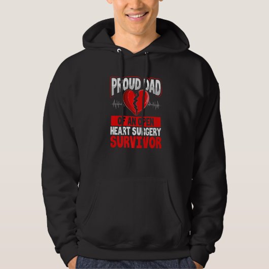 Heart Bypass Heart Transplant Survivor Open Heart Hoodie (Voorkant)