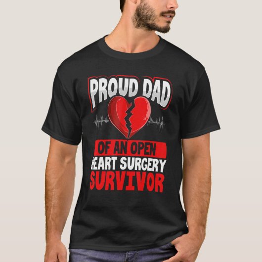 Heart Bypass Heart Transplant Survivor Open Heart  T-shirt (Voorkant)