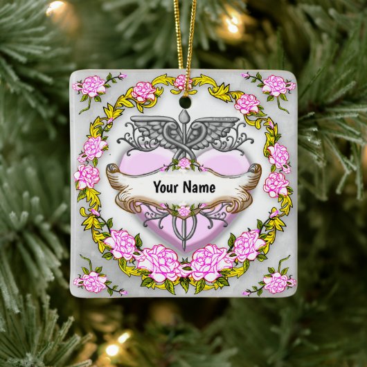 Heart Caduceus  Keramisch Ornament (Boom)