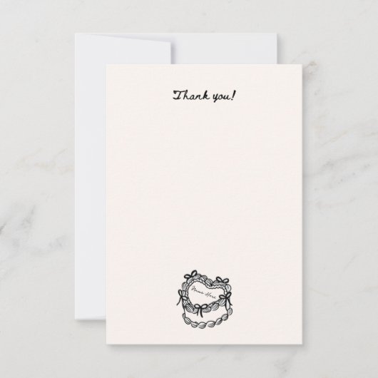 Heart Cake Aangepaste naam Dank u kaart (Voorkant)