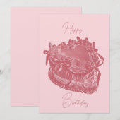 Heart Cake Verjaardag Kaart (Voorkant / Achterkant)