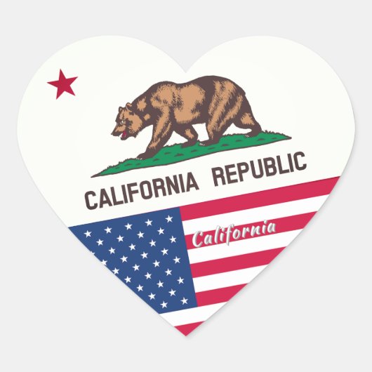 Heart California Classic ronde sticker (Voorkant)