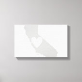 Heart California state silhouette Canvas Afdruk (Voorkant)
