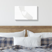 Heart California state silhouette Canvas Afdruk (Insitu (Slaapkamer))