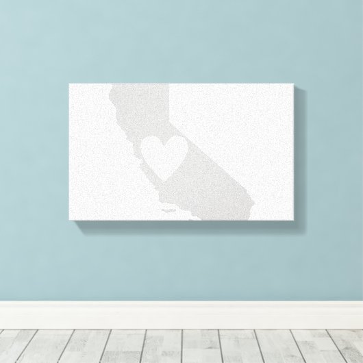 Heart California state silhouette Canvas Afdruk (Insitu (Houten vloer))